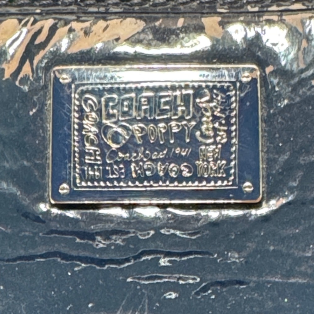 Elegant Coach Navy Blue Women's Bag w/Matching Wallet - Picture 3 of 6